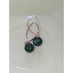 Sparkling Green Rhinestone Dangle Earrings. Get ready for Patty's Day!